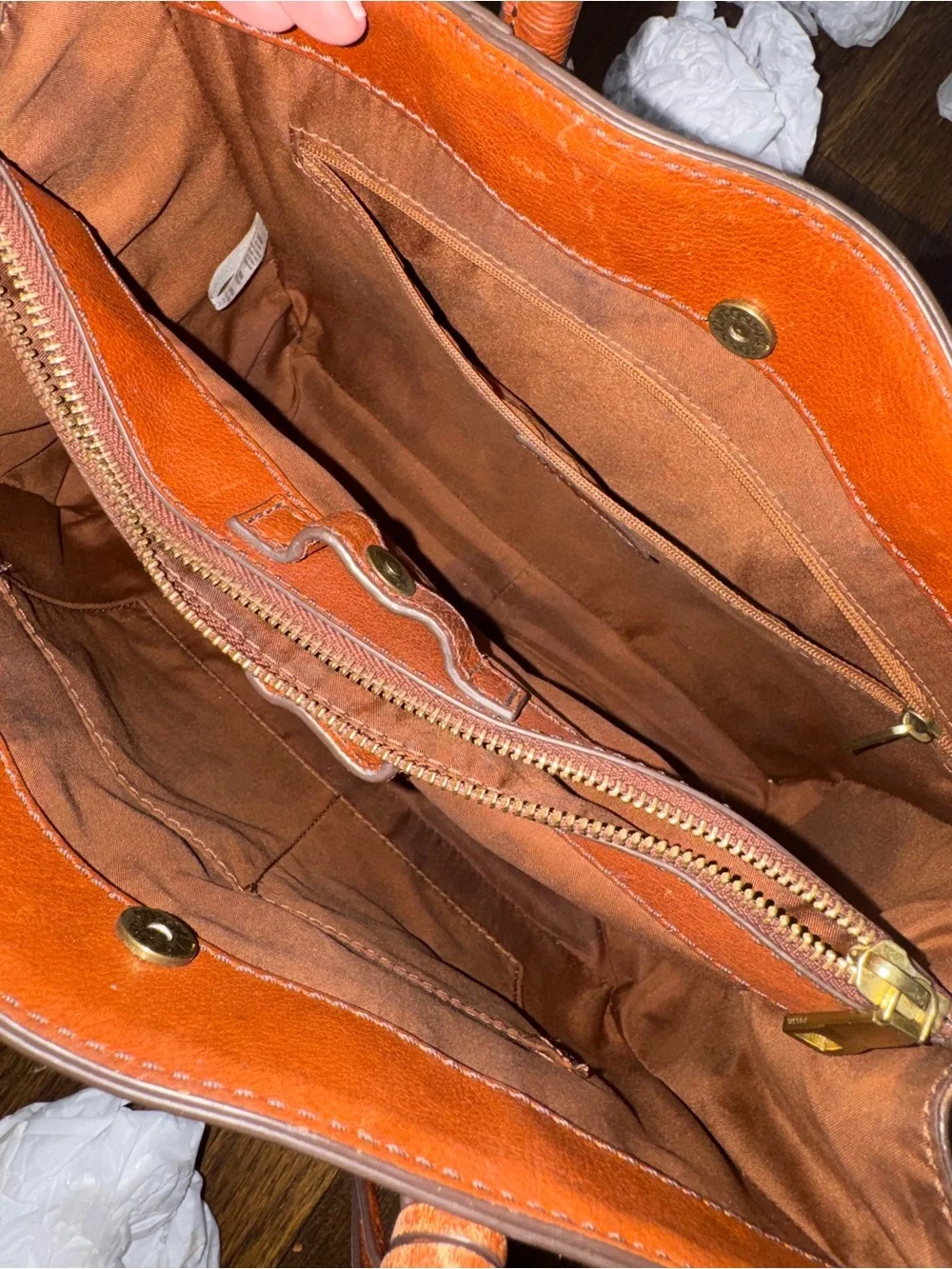 Fossil Women's Cognac Leather Satchel